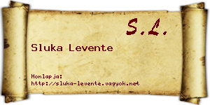 Sluka Levente névjegykártya